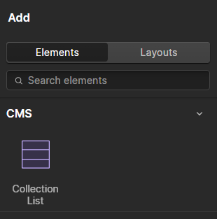 Webflow - CMS Elements (for Dynamic Content)