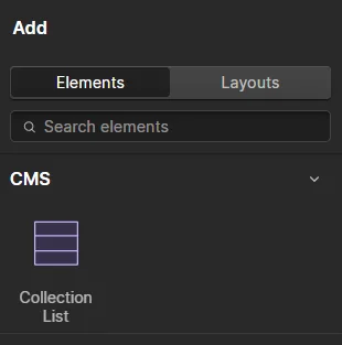 Webflow - CMS Elements (for Dynamic Content)
