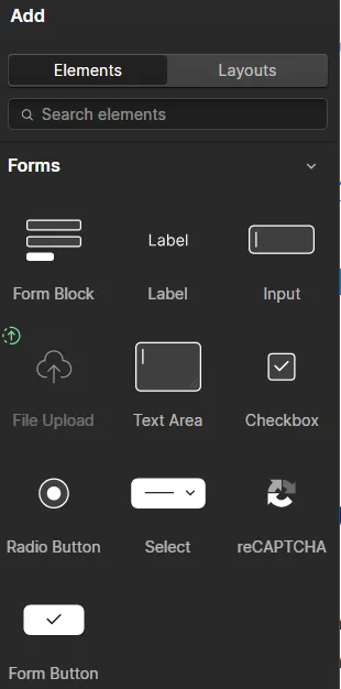 Webflow - Form Elements