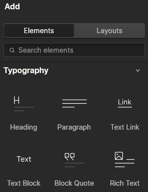 Webflow - Typography Elements